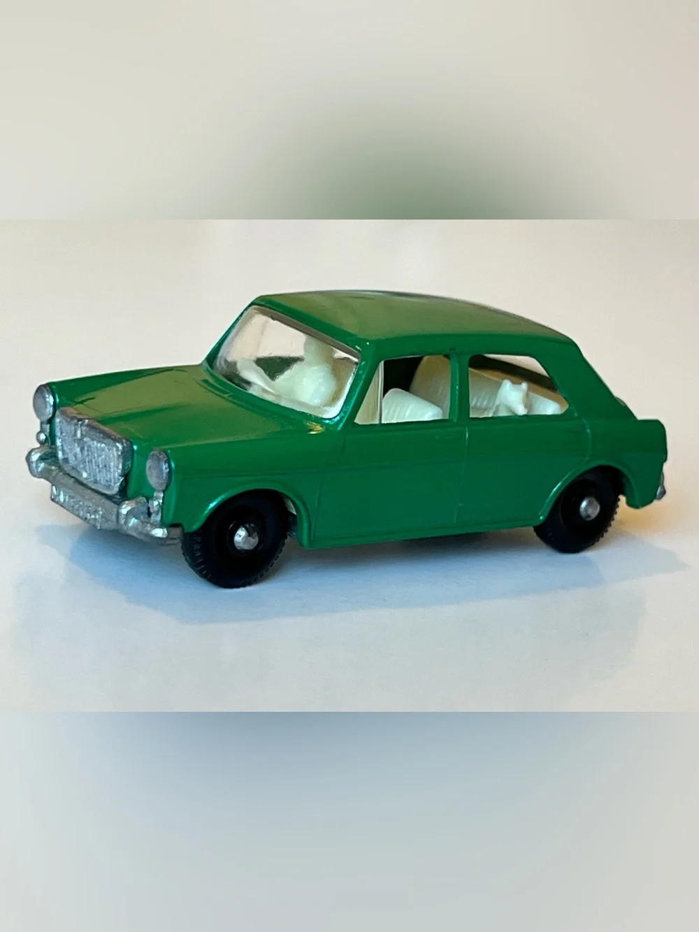 Vintage Matchbox No. 64 MG 1100 Green Ivory Interior Driver & Dog Lesney England